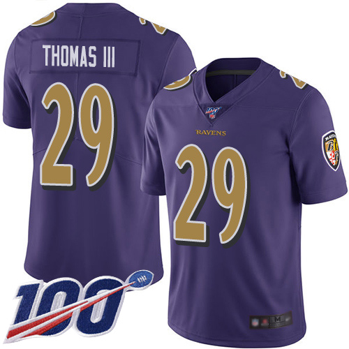 Baltimore Ravens Limited Purple Men Earl Thomas III Jersey NFL Football #29 100th Season Rush Vapor Untouchable